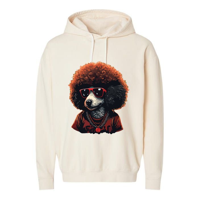 Funny Poodle Dog Miniature Poodle Toy Poodle Retro Sunset Garment-Dyed Fleece Hoodie