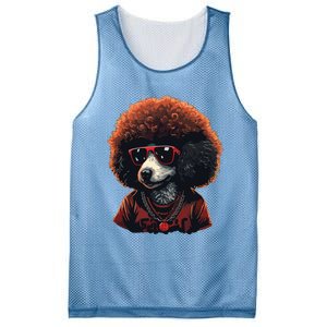 Funny Poodle Dog Miniature Poodle Toy Poodle Retro Sunset Mesh Reversible Basketball Jersey Tank