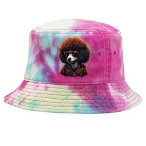 Funny Poodle Dog Miniature Poodle Toy Poodle Retro Sunset Tie-Dyed Bucket Hat