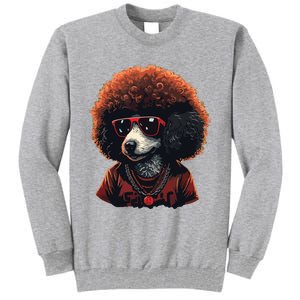 Funny Poodle Dog Miniature Poodle Toy Poodle Retro Sunset Tall Sweatshirt