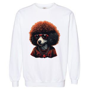 Funny Poodle Dog Miniature Poodle Toy Poodle Retro Sunset Garment-Dyed Sweatshirt