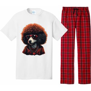 Funny Poodle Dog Miniature Poodle Toy Poodle Retro Sunset Pajama Set