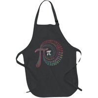 Funny Pi Day Spiral Colorful Design for Math Lovers Full-Length Apron With Pockets