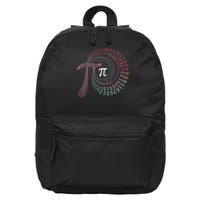 Funny Pi Day Spiral Colorful Design for Math Lovers 16 in Basic Backpack