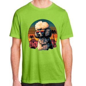 Funny Poodle Dog Miniature Poodle Toy Poodle Retro Sunset Adult ChromaSoft Performance T-Shirt