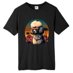 Funny Poodle Dog Miniature Poodle Toy Poodle Retro Sunset Tall Fusion ChromaSoft Performance T-Shirt