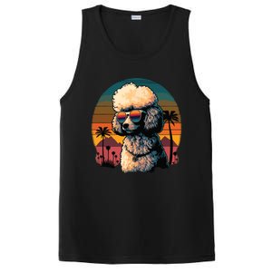 Funny Poodle Dog Miniature Poodle Toy Poodle Retro Sunset PosiCharge Competitor Tank