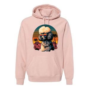 Funny Poodle Dog Miniature Poodle Toy Poodle Retro Sunset Premium Hoodie