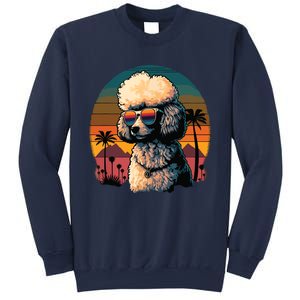 Funny Poodle Dog Miniature Poodle Toy Poodle Retro Sunset Sweatshirt