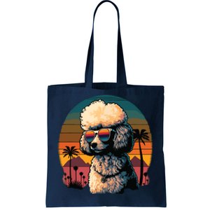 Funny Poodle Dog Miniature Poodle Toy Poodle Retro Sunset Tote Bag