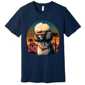 Funny Poodle Dog Miniature Poodle Toy Poodle Retro Sunset Premium T-Shirt