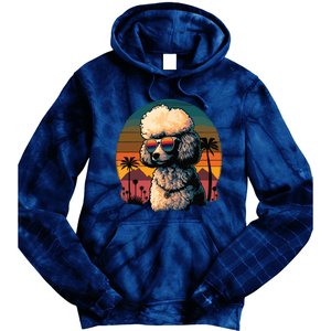 Funny Poodle Dog Miniature Poodle Toy Poodle Retro Sunset Tie Dye Hoodie