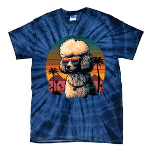 Funny Poodle Dog Miniature Poodle Toy Poodle Retro Sunset Tie-Dye T-Shirt