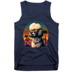 Funny Poodle Dog Miniature Poodle Toy Poodle Retro Sunset Tank Top