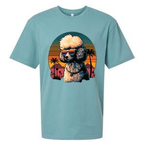 Funny Poodle Dog Miniature Poodle Toy Poodle Retro Sunset Sueded Cloud Jersey T-Shirt