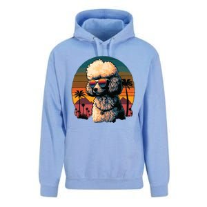 Funny Poodle Dog Miniature Poodle Toy Poodle Retro Sunset Unisex Surf Hoodie