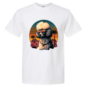 Funny Poodle Dog Miniature Poodle Toy Poodle Retro Sunset Garment-Dyed Heavyweight T-Shirt