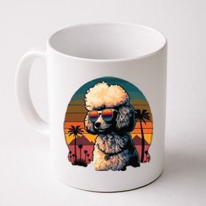 Funny Poodle Dog Miniature Poodle Toy Poodle Retro Sunset Coffee Mug