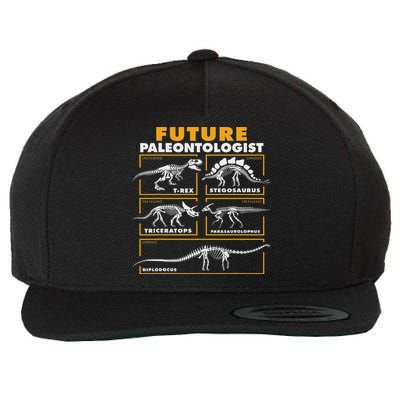 Future Paleontologist Dinosaur Fossil Paleontology Wool Snapback Cap