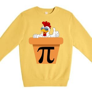 Funny Pi Day 2024 Chicken Pot Pi Day 3.14 Pi Math Day Premium Crewneck Sweatshirt