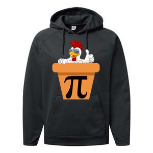 Funny Pi Day 2024 Chicken Pot Pi Day 3.14 Pi Math Day Performance Fleece Hoodie