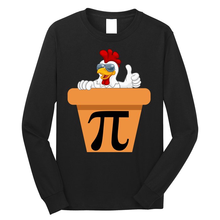 Funny Pi Day 2024 Chicken Pot Pi Day 3.14 Pi Math Day Long Sleeve Shirt