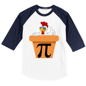 Funny Pi Day 2024 Chicken Pot Pi Day 3.14 Pi Math Day Baseball Sleeve Shirt