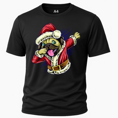 Funny Pug Dabbing Santa Claus Performance Shirt