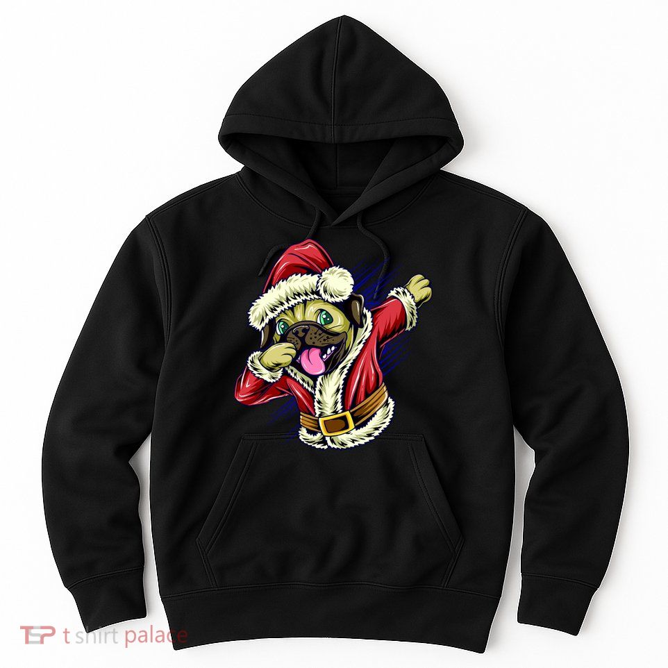 Funny Pug Dabbing Santa Claus Hoodie