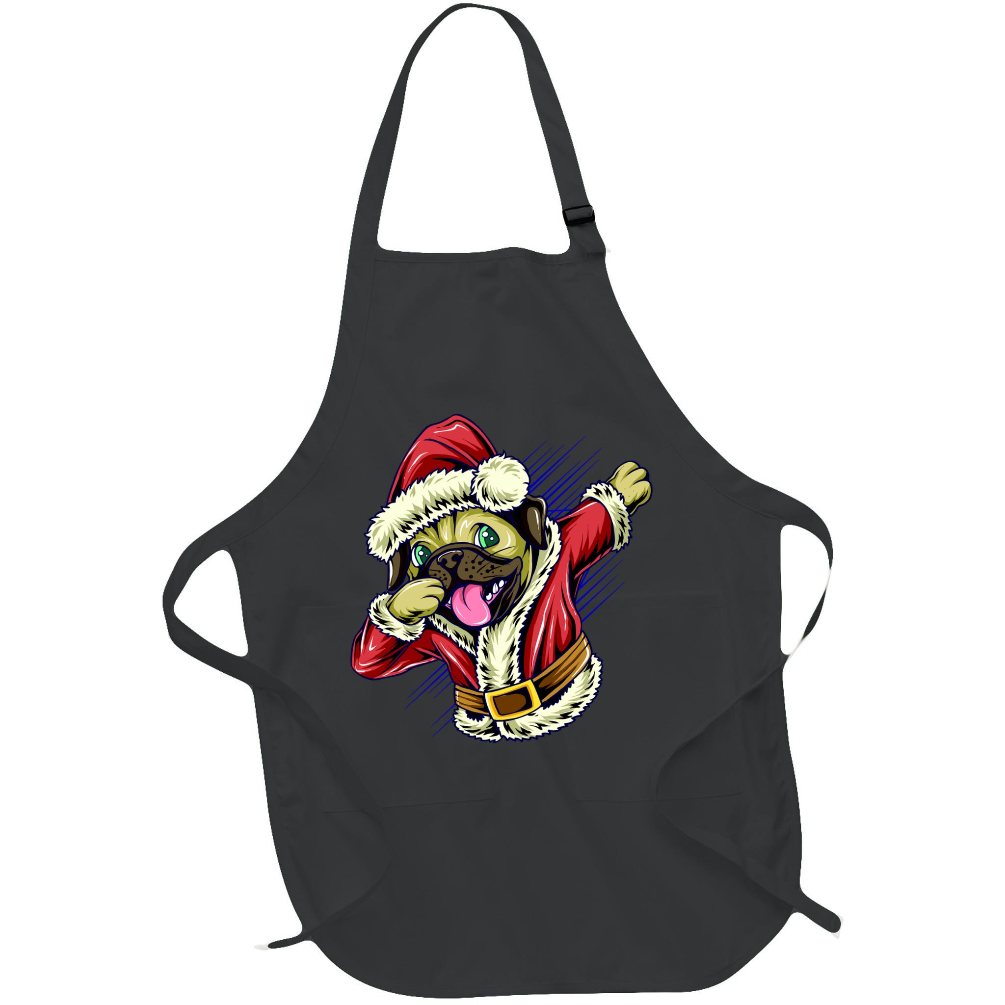 Funny Pug Dabbing Santa Claus Apron