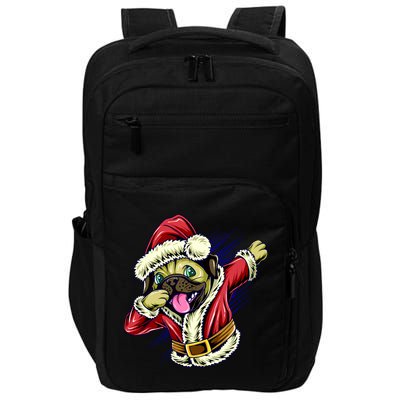 Funny Pug Dabbing Santa Claus Impact Tech Backpack