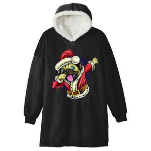 Funny Pug Dabbing Santa Claus Hooded Wearable Blanket