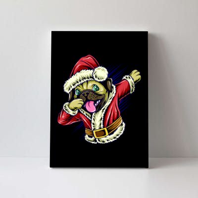 Funny Pug Dabbing Santa Claus Canvas