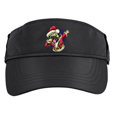 Funny Pug Dabbing Santa Claus Adult Drive Performance Visor
