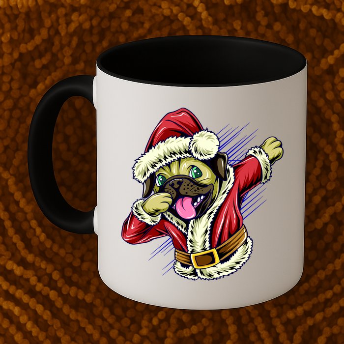 Funny Pug Dabbing Santa Claus Mug