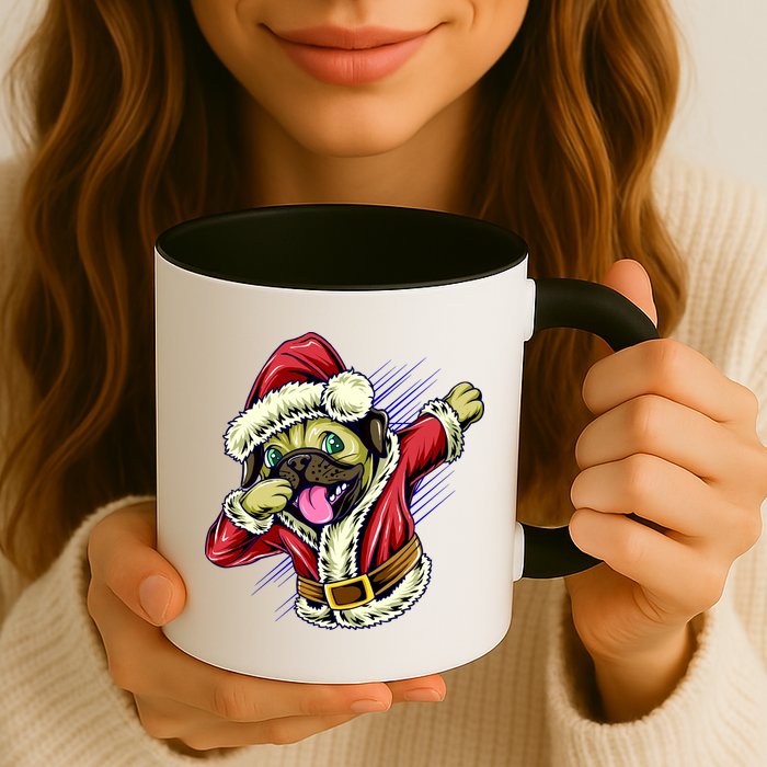 Funny Pug Dabbing Santa Claus Mug