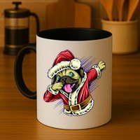 Funny Pug Dabbing Santa Claus Mug
