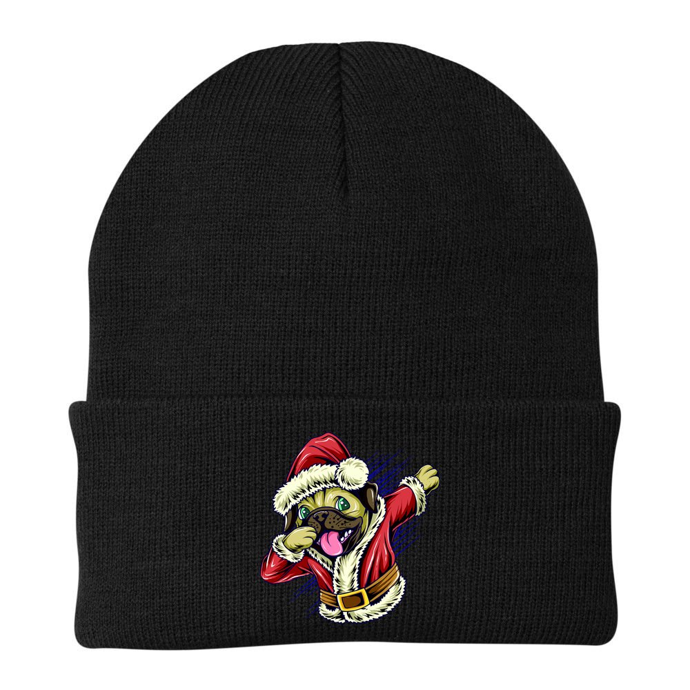 Funny Pug Dabbing Santa Claus Beanie
