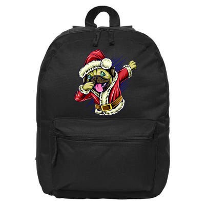 Funny Pug Dabbing Santa Claus 16 in Basic Backpack