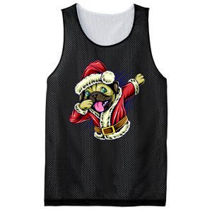 Funny Pug Dabbing Santa Claus Mesh Reversible Basketball Jersey Tank