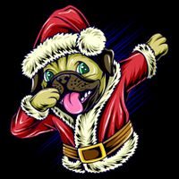 Funny Pug Dabbing Santa Claus Magnet
