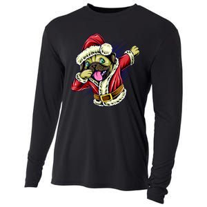 Funny Pug Dabbing Santa Claus Cooling Performance Long Sleeve Crew