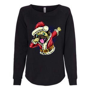 Funny Pug Dabbing Santa Claus Womens California Wash Sweatshirt