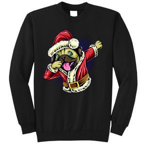 Funny Pug Dabbing Santa Claus Tall Sweatshirt