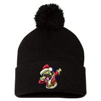 Funny Pug Dabbing Santa Claus Pom Pom 12in Knit Beanie