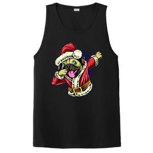 Funny Pug Dabbing Santa Claus PosiCharge Competitor Tank