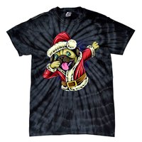 Funny Pug Dabbing Santa Claus Tie-Dye T-Shirt