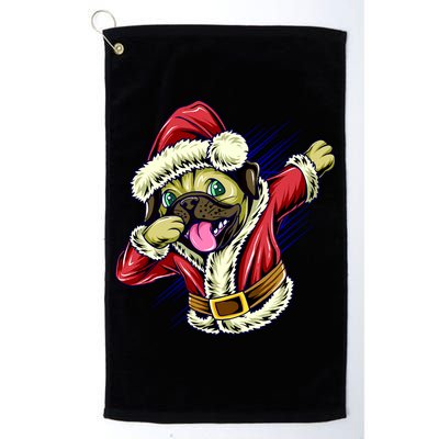 Funny Pug Dabbing Santa Claus Golf Towel