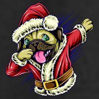 Funny Pug Dabbing Santa Claus Golf Towel