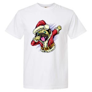 Funny Pug Dabbing Santa Claus Garment-Dyed Heavyweight T-Shirt